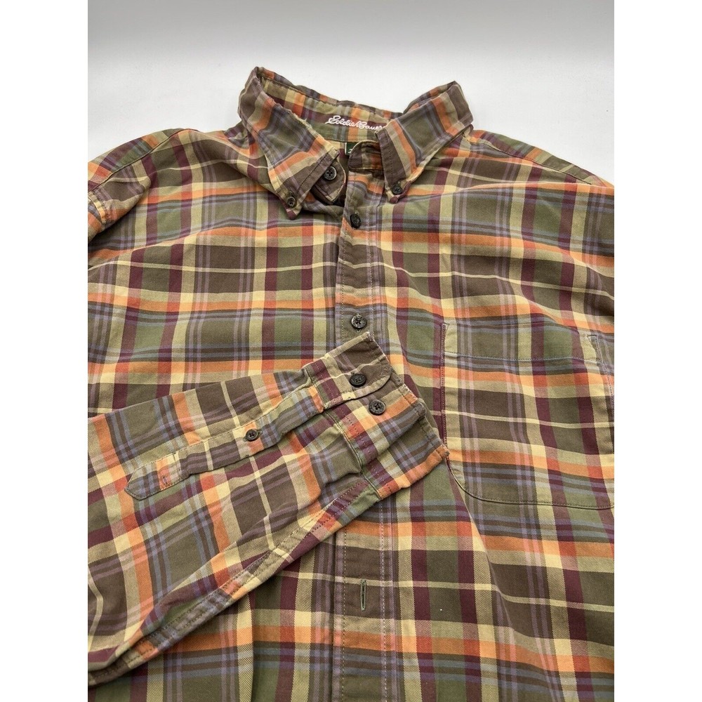 Eddie Bauer Classic Long Sleeve Button Down Plaid Shirt Men's Size‎ XLarge